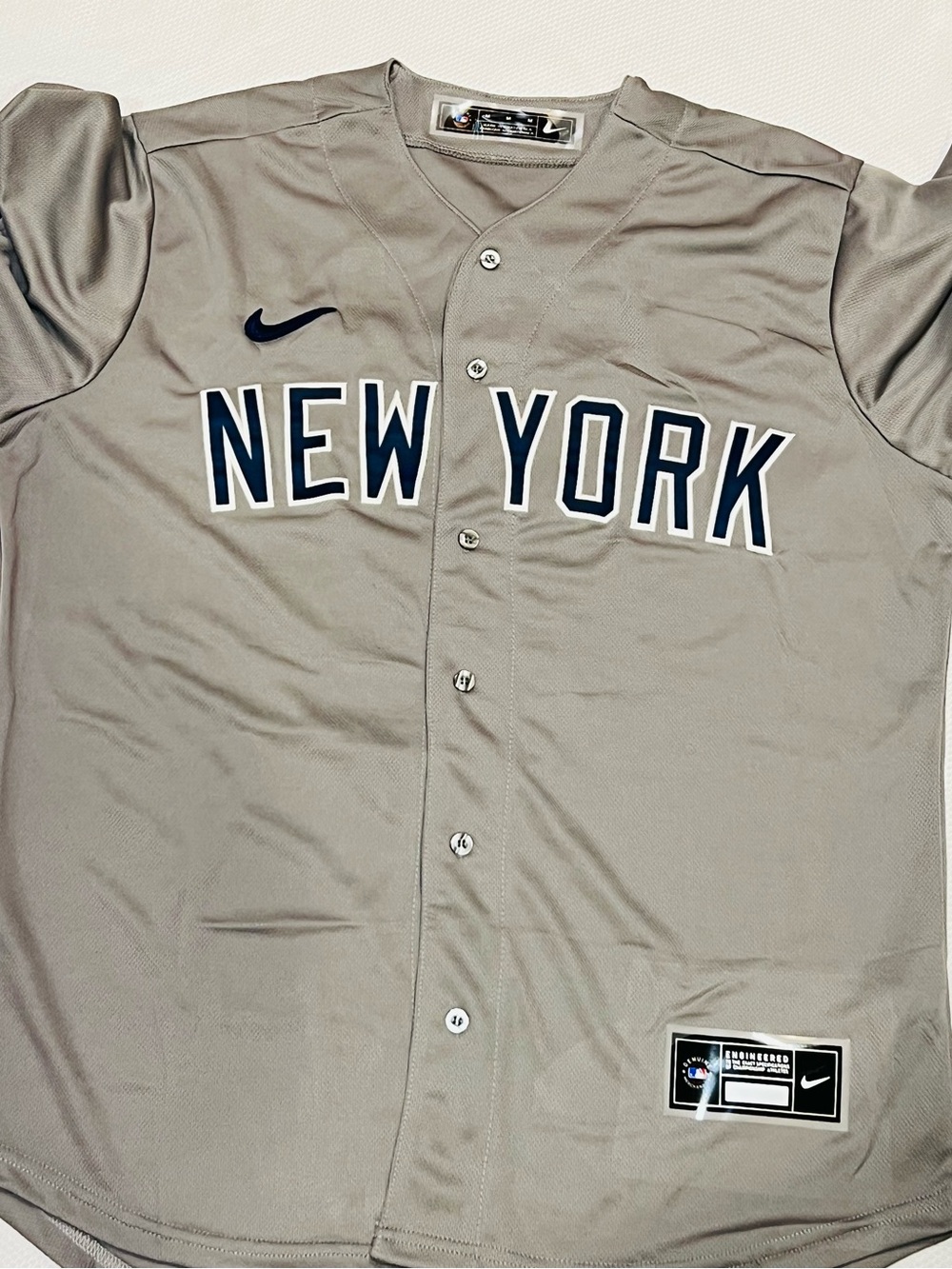 Nike Authentic New York Yankees Stitched Gray Jersey Men Medium New